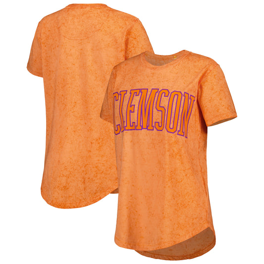 Women's Pressbox Orange Clemson Tigers Southlawn Sun-Washed T-Shirt