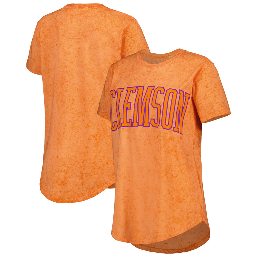 Women's Pressbox Orange Clemson Tigers Southlawn Sun-Washed T-Shirt