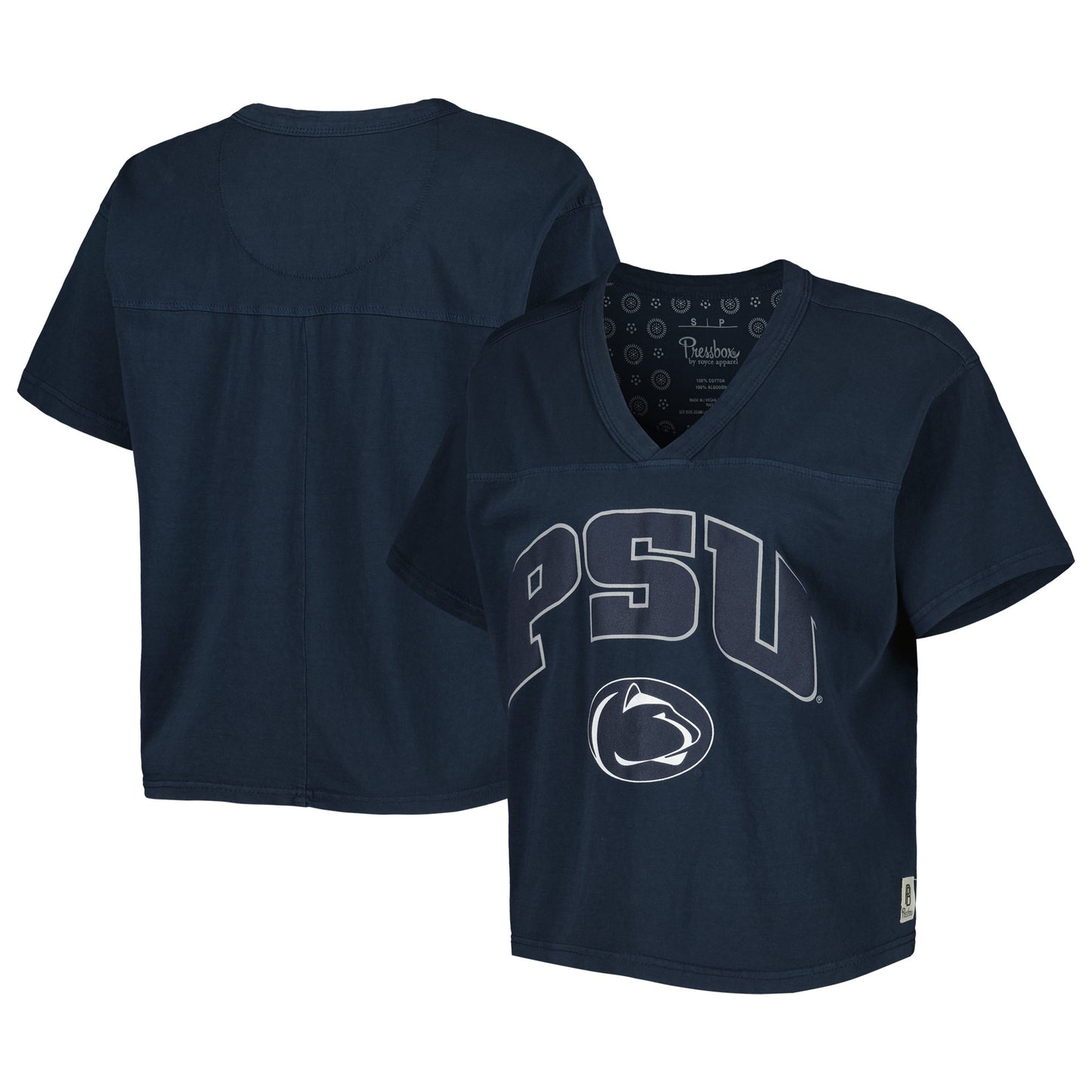 Women's Pressbox Navy Penn State Nittany Lions Sycamore Edith Waist-Length V-Neck T-Shirt