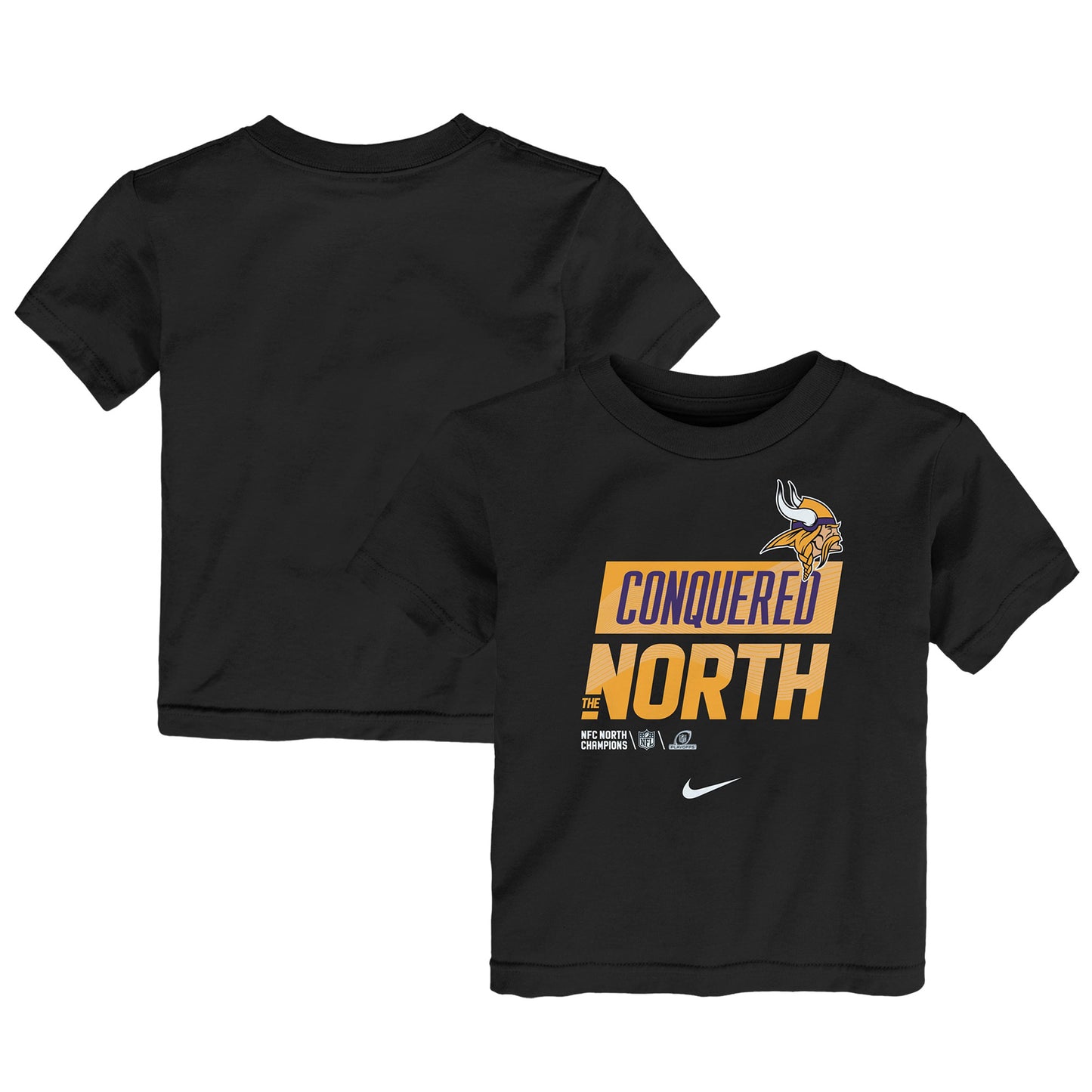 Toddler Nike Black Minnesota Vikings 2022 NFC North Division Champions Locker Room Trophy Collection T-Shirt