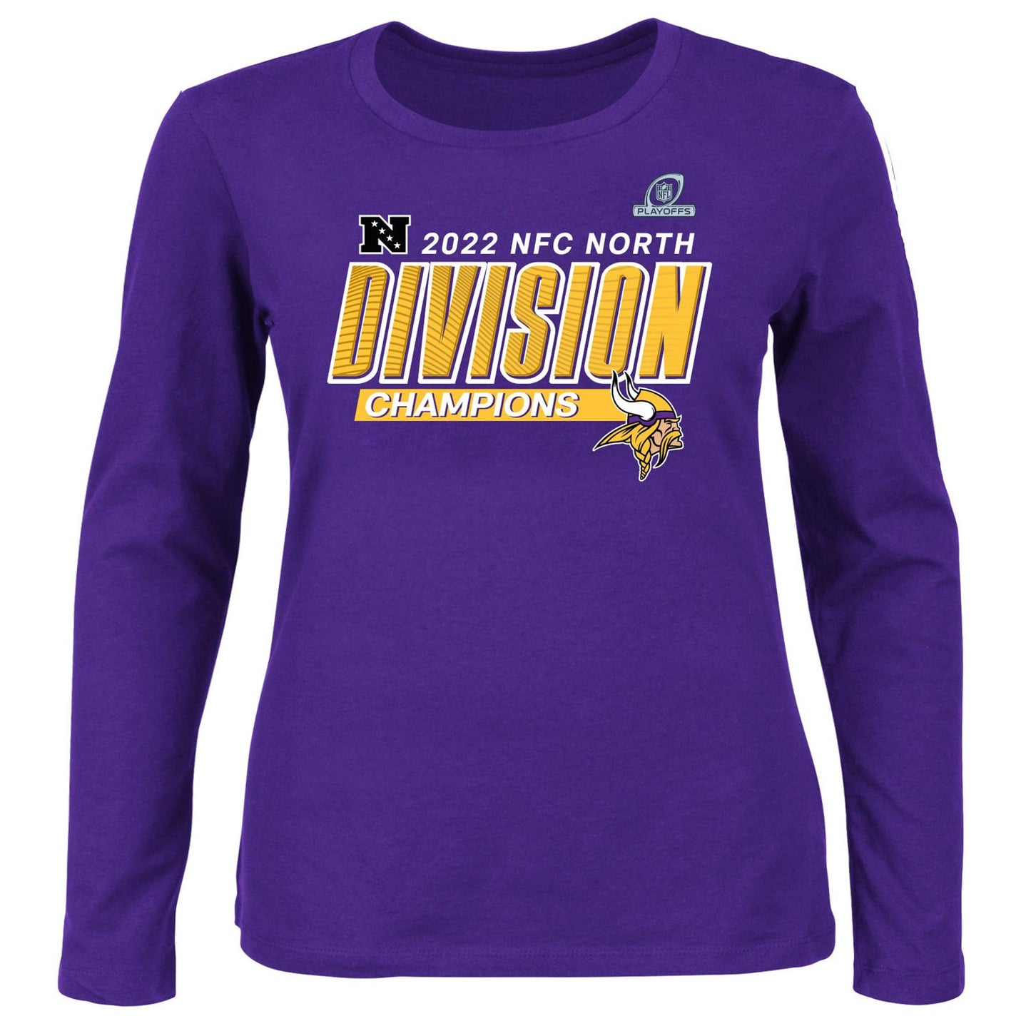 Women's Fanatics Purple Minnesota Vikings Plus Size 2022 NFC North Division Champions Divide & Conquer Long Sleeve T-Shirt