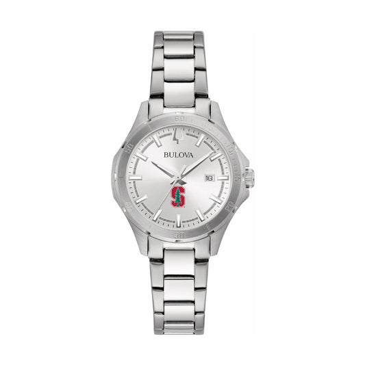 Women's Bulova Silver Stanford Cardinal Stainless Steel Classic Sport Watch
