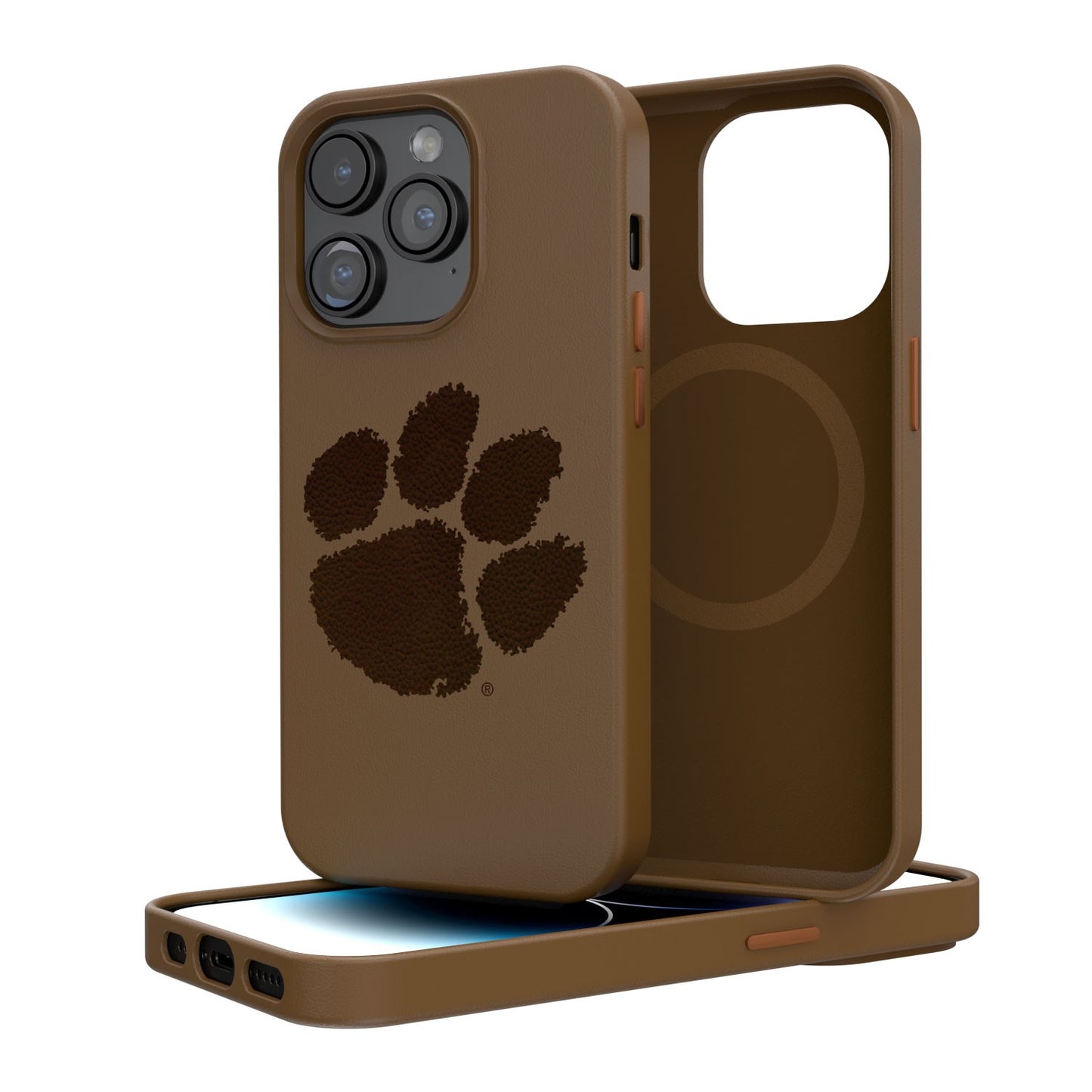 Brown Clemson Tigers iPhone Magnetic Bump Case