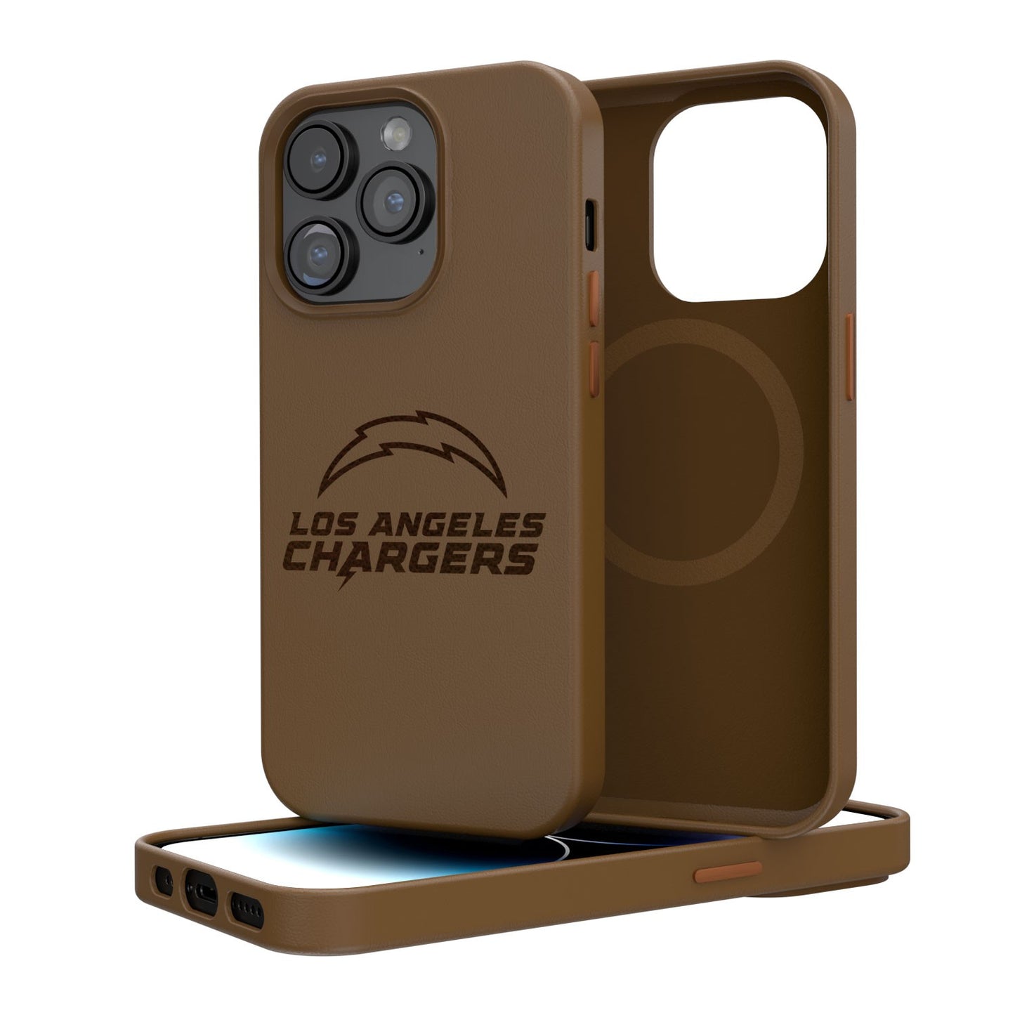 Brown Los Angeles Chargers iPhone Magnetic Bump Case