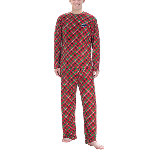 Men's Concepts Sport Red/Green Penn State Nittany Lions Holly Knit Long Sleeve Top and Pant Set