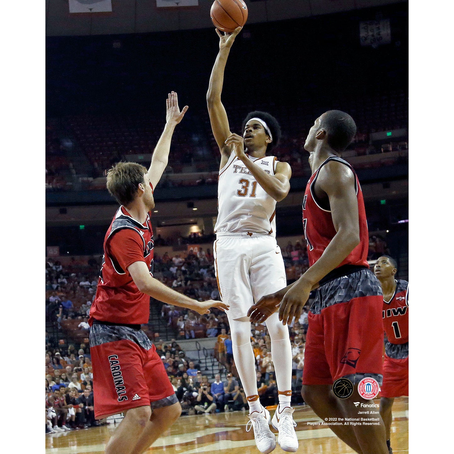 Jarrett Allen Texas Longhorns Unsigned Takes a Shot Vertical Photograph