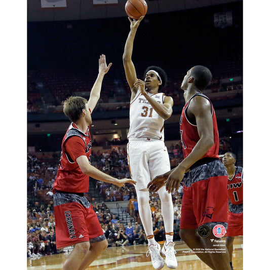 Jarrett Allen Texas Longhorns Unsigned Takes a Shot Vertical Photograph