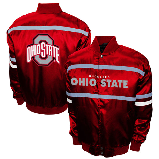 Men's Franchise Club Scarlet Ohio State Buckeyes 2nd Era Full-Snap Satin Jacket