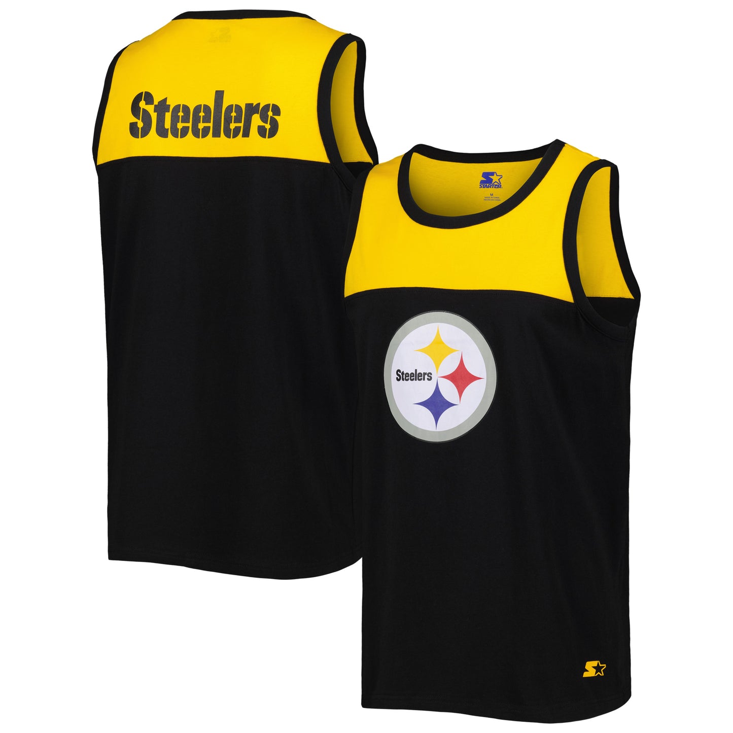 Men's Starter Black/Gold Pittsburgh Steelers Logo Touchdown Fashion Tank Top