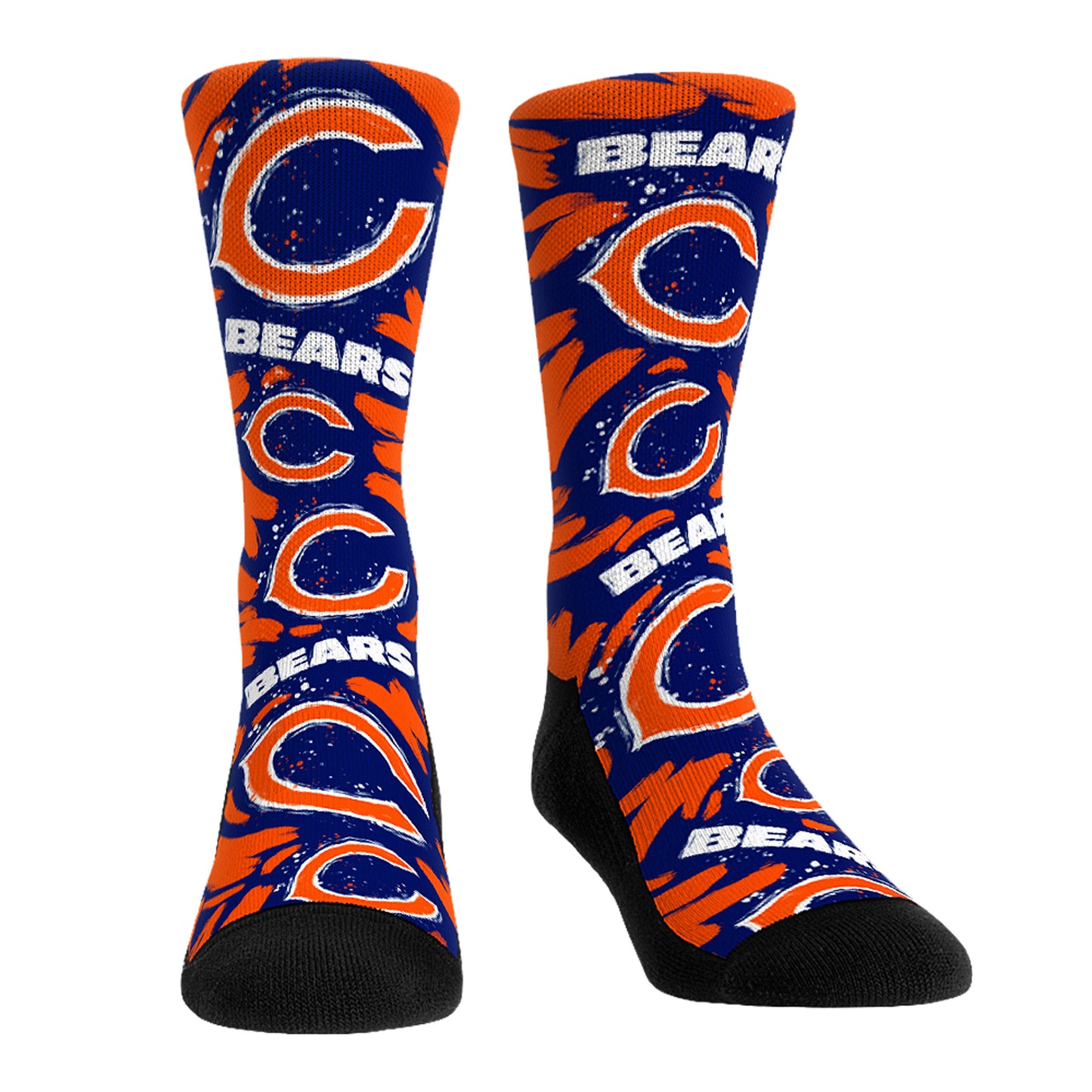 Unisex Rock Em Socks Chicago Bears Allover Logo & Paint Crew Socks