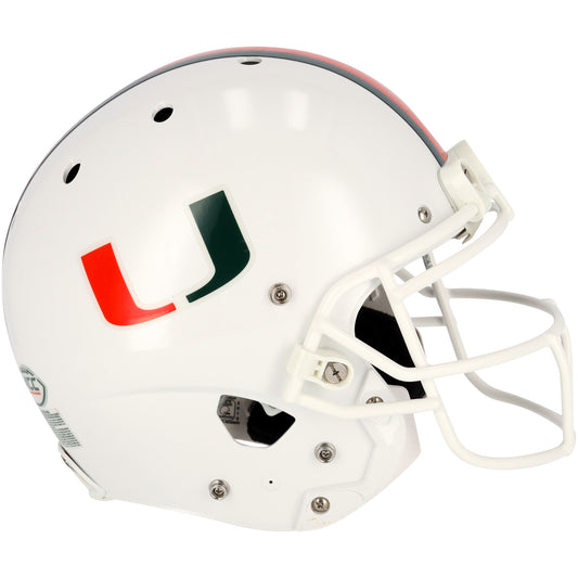 Miami Hurricanes Team-Issued White Helmet from the 2018-2022 NCAA Football Seasons - AA0134134