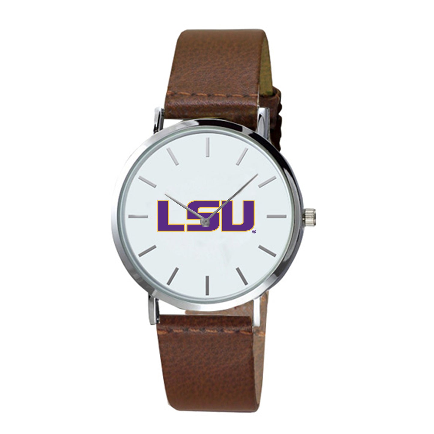 LSU Tigers Plexus Brown Leather Watch