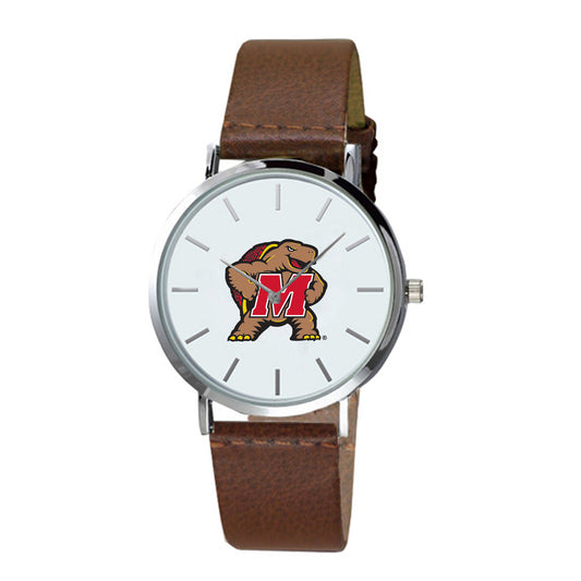 Maryland Terrapins Plexus Brown Leather Watch