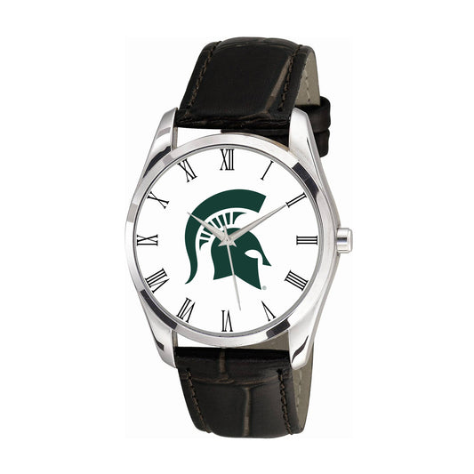 Women's Michigan State Spartans Berkeley Black Leather Watch