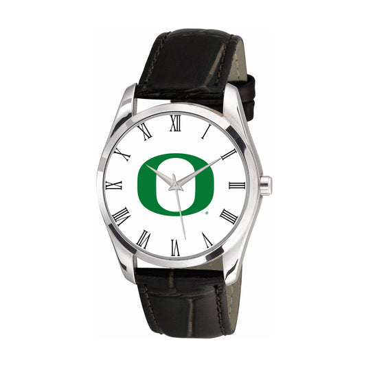 Women's Oregon Ducks Berkeley Black Leather Watch