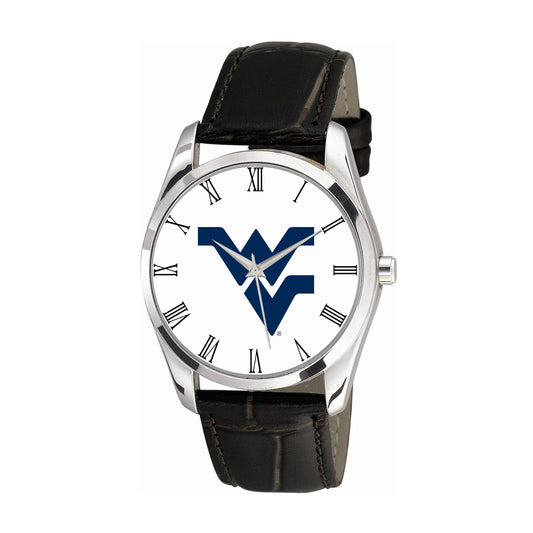 Women's West Virginia Mountaineers Berkeley Black Leather Watch