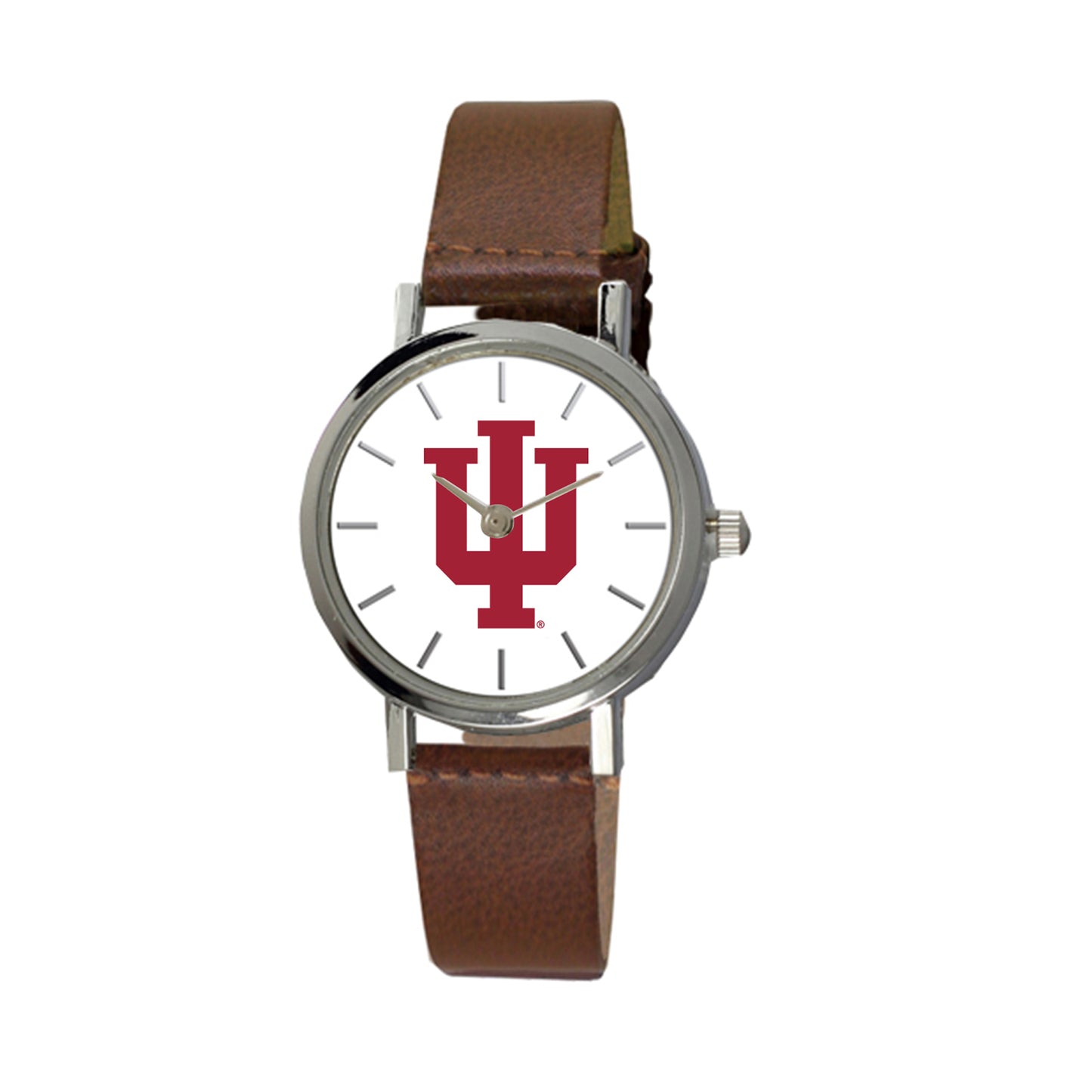 Women's Indiana Hoosiers Plexus Brown Leather Watch