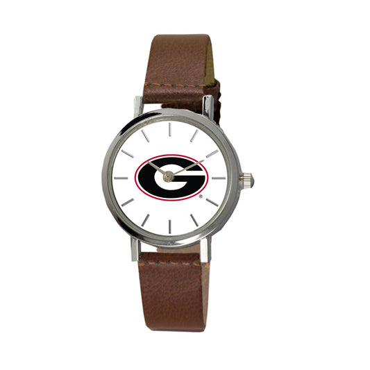 Women's Georgia Bulldogs Plexus Brown Leather Watch