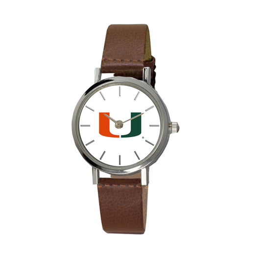 Women's Miami Hurricanes Plexus Brown Leather Watch