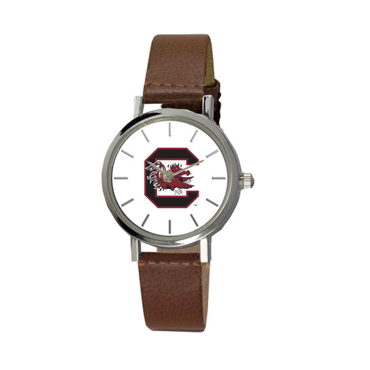 Women's South Carolina Gamecocks Plexus Brown Leather Watch