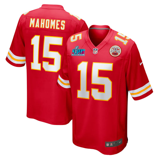 Men's Nike Patrick Mahomes Red Kansas City Chiefs Super Bowl LVII (2022 Season) Patch Game Jersey