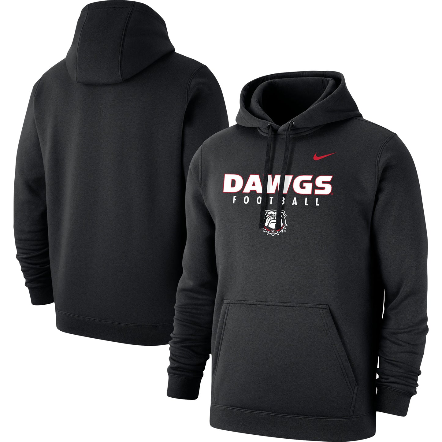 Men's Nike Black Georgia Bulldogs Football Drop Club Pullover Hoodie