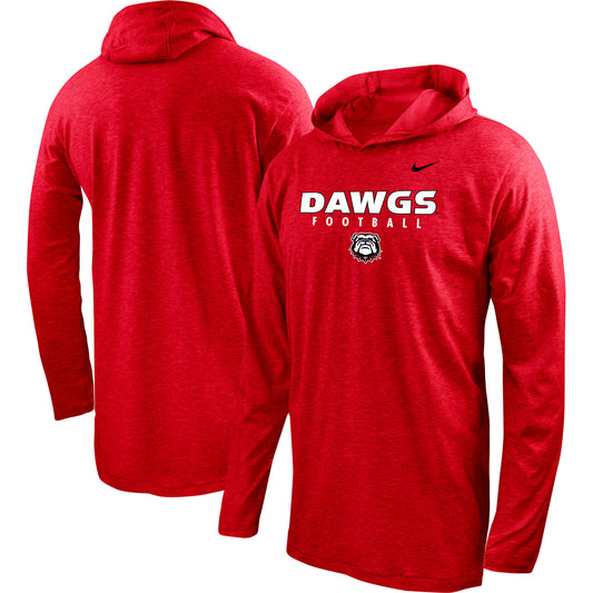 Men's Nike Red Georgia Bulldogs Football Long Sleeve Hoodie T-Shirt