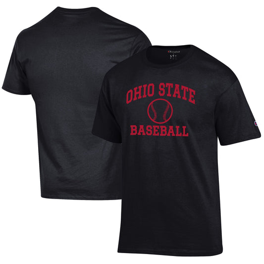 Men's Champion Black Ohio State Buckeyes Icon Baseball T-Shirt