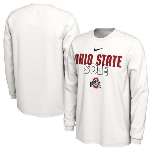 Nike  White Ohio State Buckeyes 2023 On Court Bench Long Sleeve T-Shirt