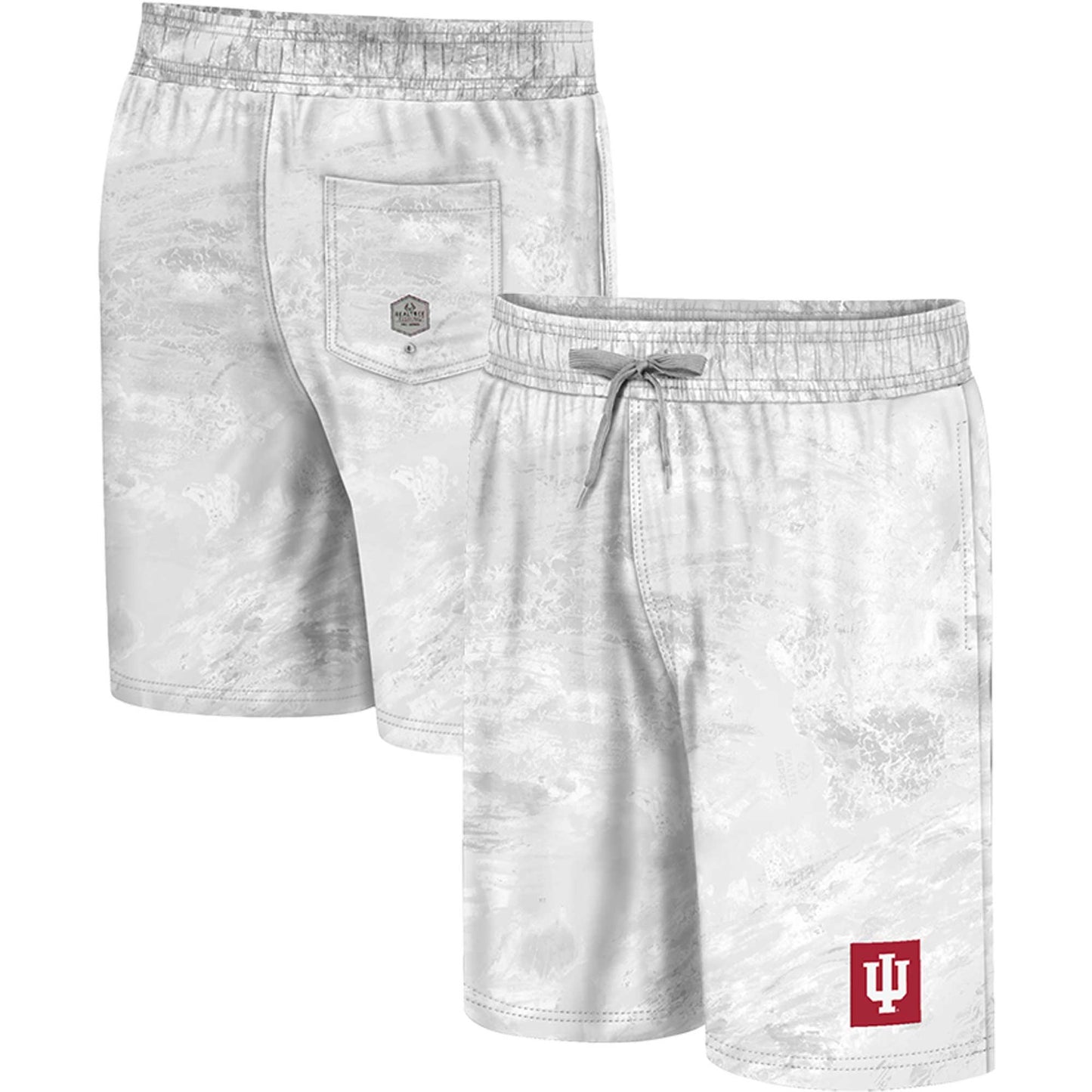 Men's Colosseum White Indiana Hoosiers Realtree Aspect Ohana Swim Shorts