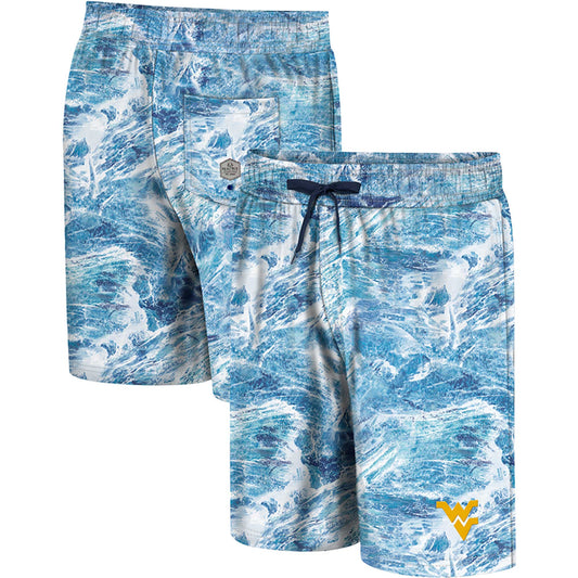 Men's Colosseum Blue West Virginia Mountaineers Realtree Aspect Ohana Swim Shorts