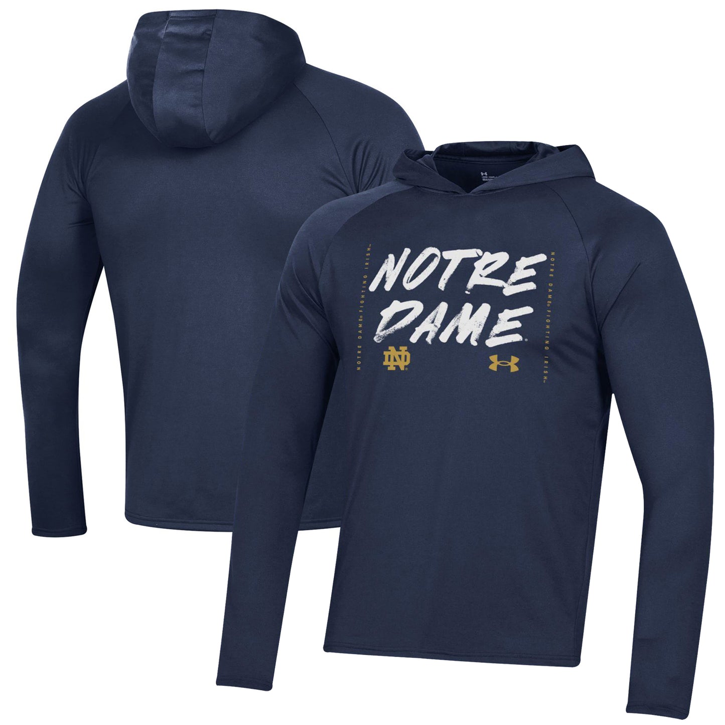 Under Armour  Navy Notre Dame Fighting Irish 2023 On Court Bench Shooting Long Sleeve Hoodie T-Shirt