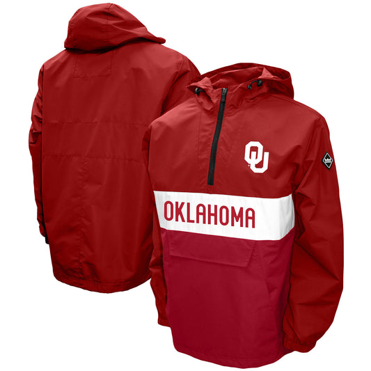 Men's Franchise Club Crimson Oklahoma Sooners Alpha Anorak Half-Zip Jacket