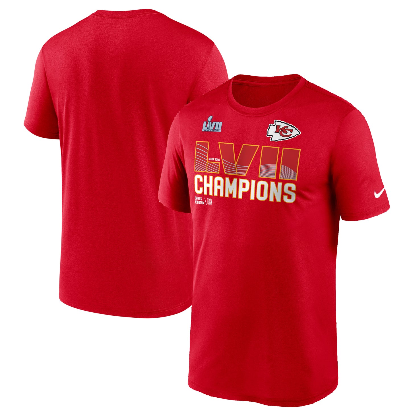 Men's Nike Red Kansas City Chiefs Super Bowl LVII Champions Essential T-Shirt