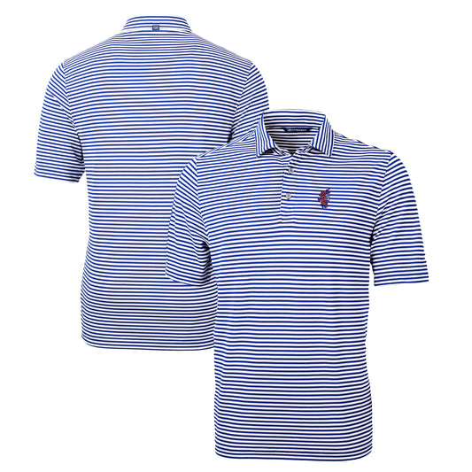 Men's Cutter & Buck Royal Florida Gators Swinging Gator Virtue Eco Pique Stripe Recycled Polo