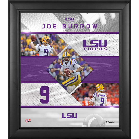 Joe Burrow LSU Tigers Framed 15" x 17" Stitched Stars Collage