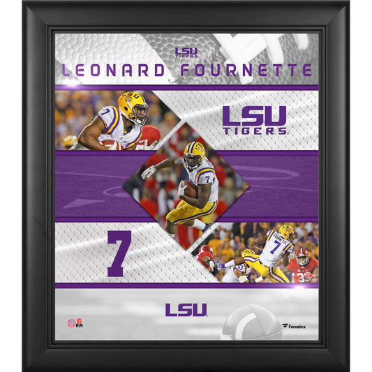 Leonard Fournette LSU Tigers Framed 15" x 17" Stitched Stars Collage
