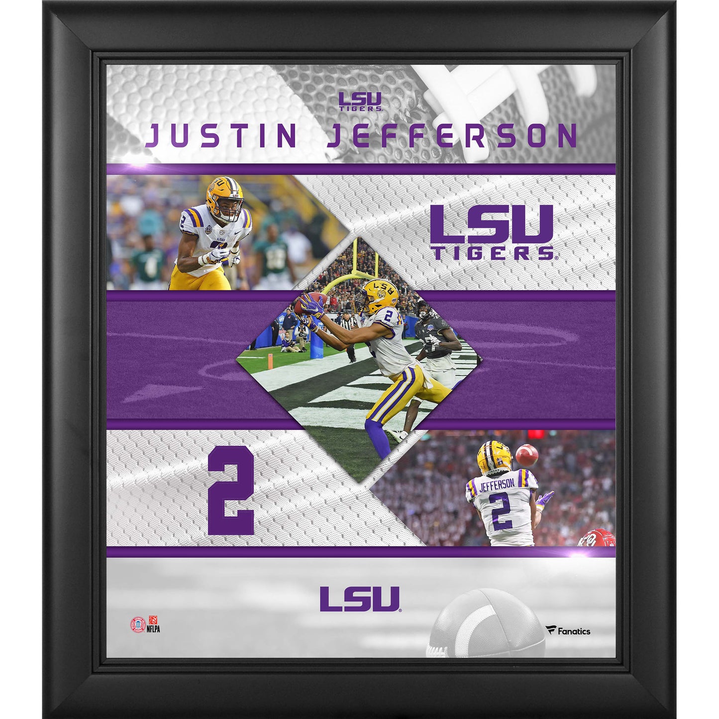 Justin Jefferson LSU Tigers Framed 15" x 17" Stitched Stars Collage