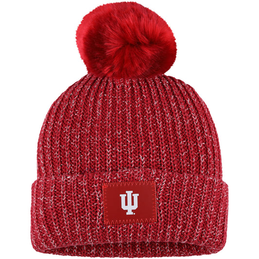 Women's Love Your Melon Crimson Indiana Hoosiers Cuffed Knit Hat with Pom