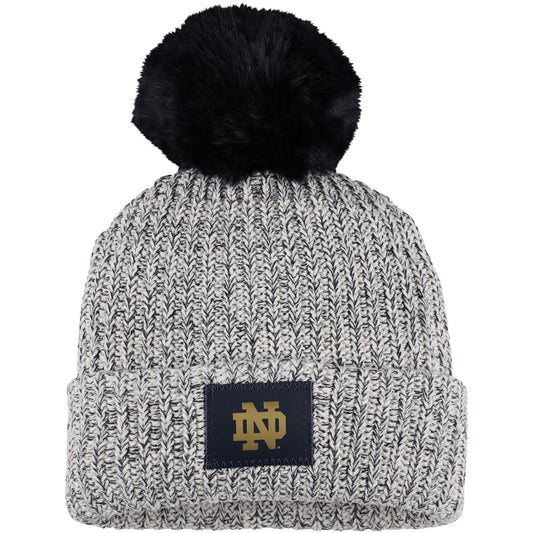 Women's Love Your Melon Gray Notre Dame Fighting Irish Cuffed Knit Hat with Pom