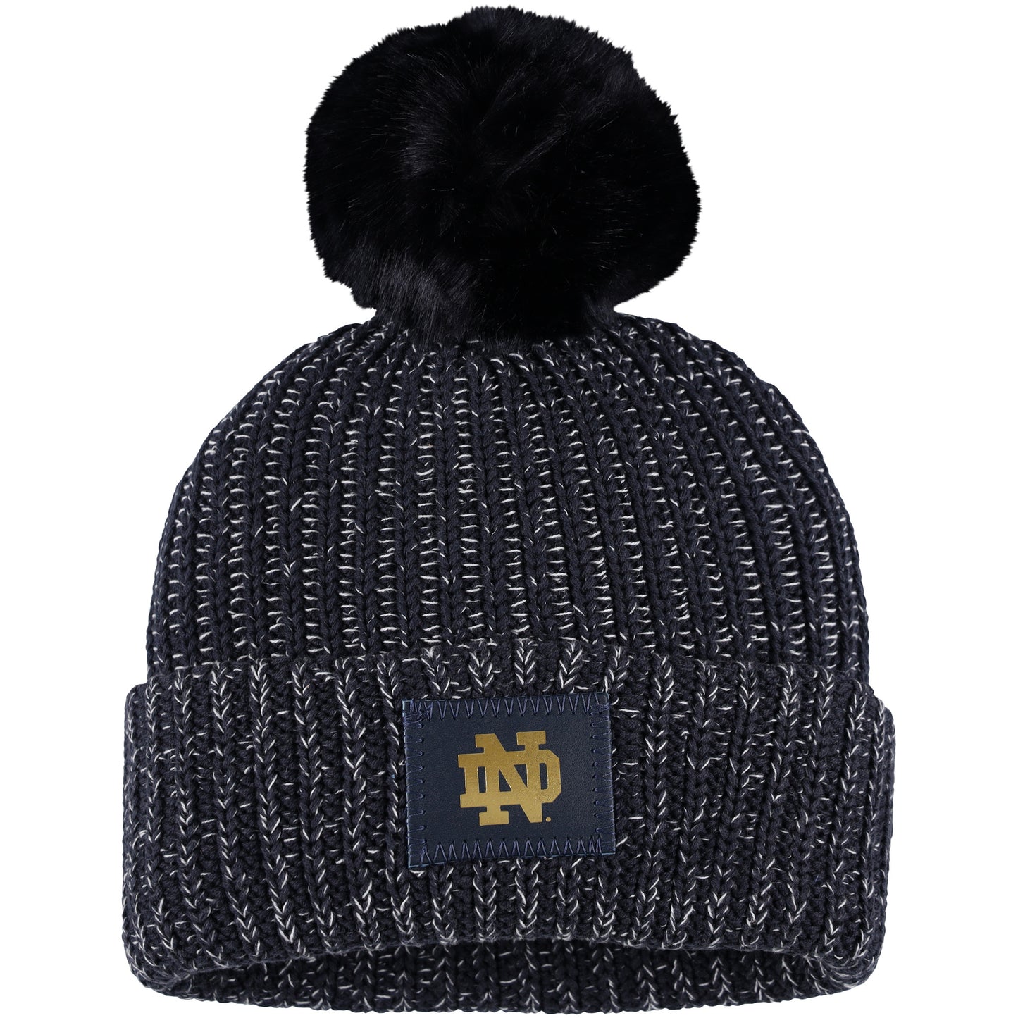 Women's Love Your Melon Navy Notre Dame Fighting Irish Cuffed Knit Hat with Pom