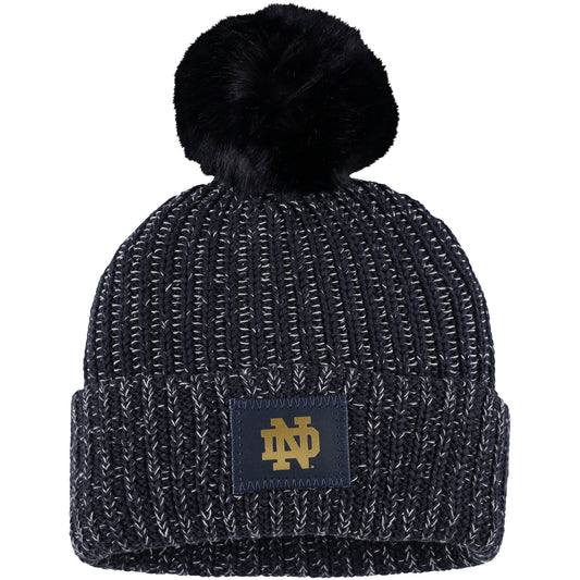 Women's Love Your Melon Navy Notre Dame Fighting Irish Cuffed Knit Hat with Pom