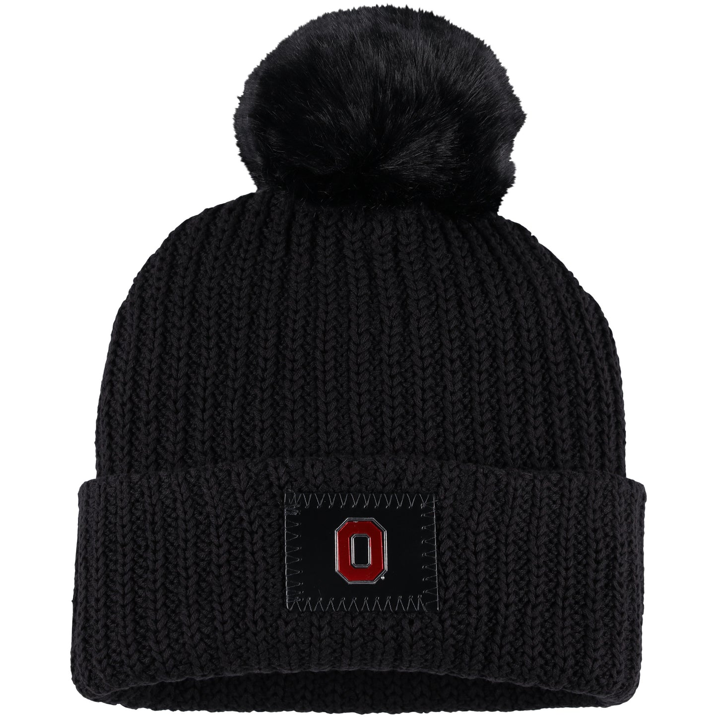 Women's Love Your Melon Black Ohio State Buckeyes Cuffed Knit Hat with Pom