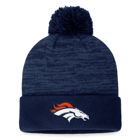 Men's Fanatics Navy Denver Broncos Defender Cuffed Knit Hat with Pom