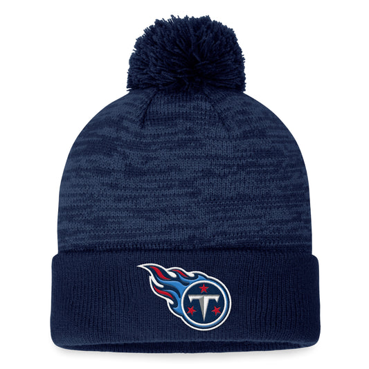 Men's Fanatics Navy Tennessee Titans Defender Cuffed Knit Hat with Pom