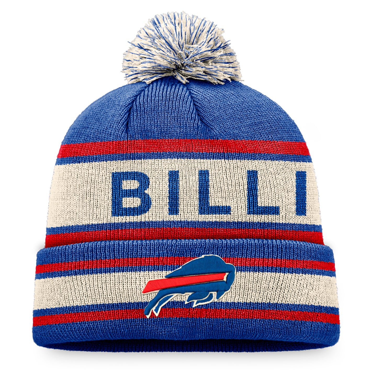 Men's Fanatics  Royal Buffalo Bills  Heritage Cuffed Knit Hat with Pom