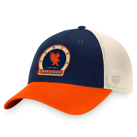 Men's Top of the World Navy Auburn Tigers Refined Trucker Adjustable Hat