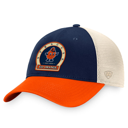 Men's Top of the World Navy Syracuse Orange Refined Trucker Adjustable Hat