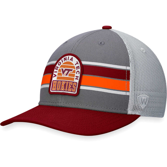 Men's Top of the World Gray/Maroon Virginia Tech Hokies Aurora Trucker Adjustable Hat