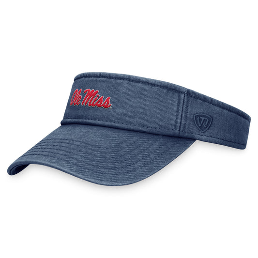 Men's Top of the World  Navy Ole Miss Rebels Terry Adjustable Visor